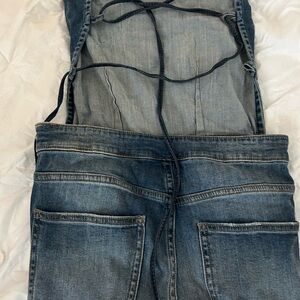 Backless jean jumpsuit